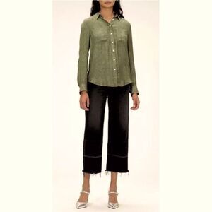 Banana Republic Dillon Classic-Fit Utility Shirt Olive Green - Size M